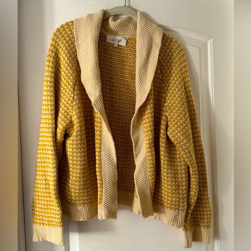 The Great Yellow and cream cardigan